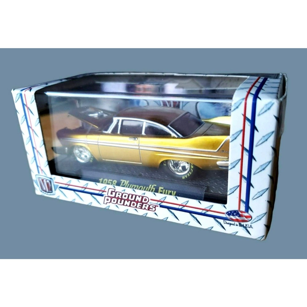 2009 M2 Machines 1958 Plymouth Fury Ground Pounders Release 01 1:64 Gold 09-06 - Picture 3 of 10